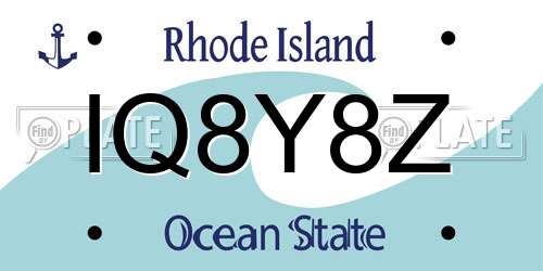 IQ8Y8Z Rhode Island License Plate