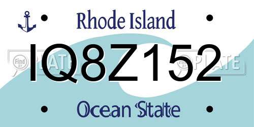 IQ8Z152 Rhode Island License Plate