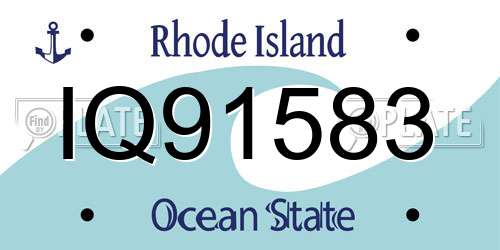 IQ91583 Rhode Island License Plate