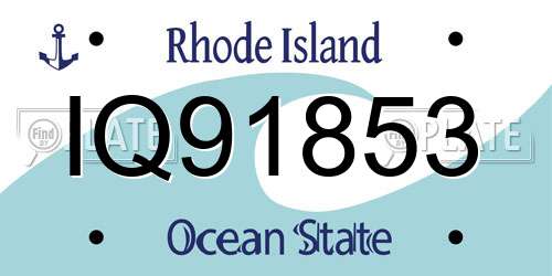 IQ91853 Rhode Island License Plate