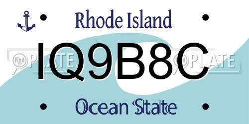 IQ9B8C Rhode Island License Plate