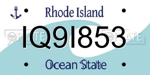 IQ9I853 Rhode Island License Plate