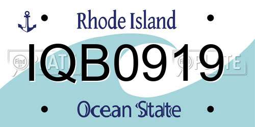 IQB0919 Rhode Island License Plate
