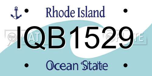 IQB1529 Rhode Island License Plate