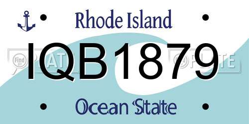 IQB1879 Rhode Island License Plate