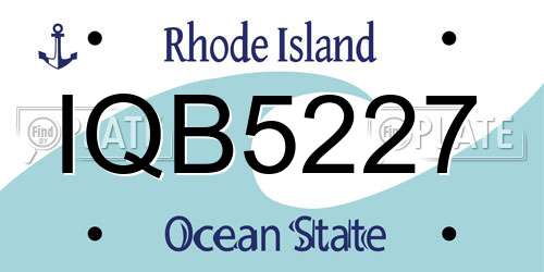 IQB5227 Rhode Island License Plate