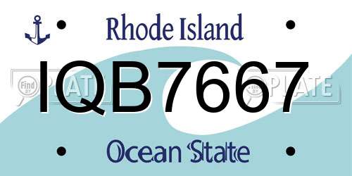 IQB7667 Rhode Island License Plate