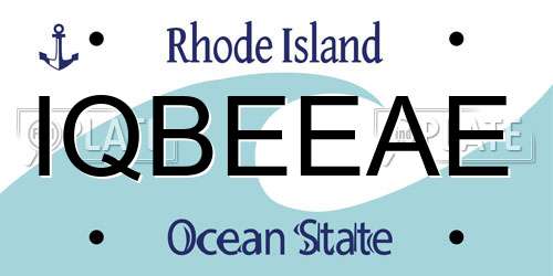 IQBEEAE Rhode Island License Plate