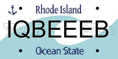 IQBEEEB Rhode Island License Plate