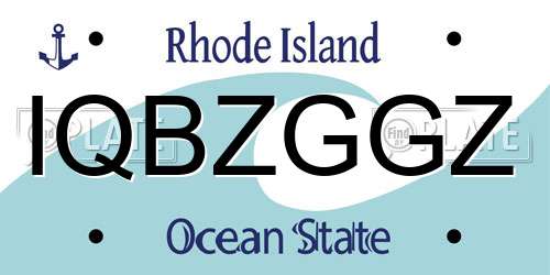 IQBZGGZ Rhode Island License Plate