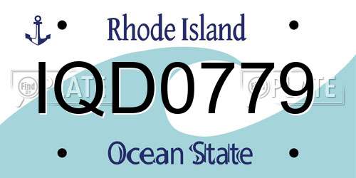 IQD0779 Rhode Island License Plate