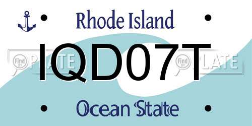 IQD07T Rhode Island License Plate