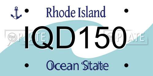 IQD150 Rhode Island License Plate