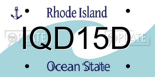 IQD15D Rhode Island License Plate