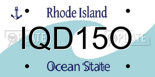 IQD15O Rhode Island License Plate