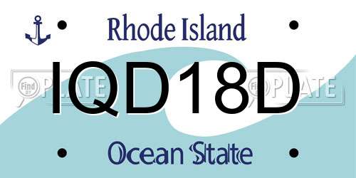 IQD18D Rhode Island License Plate