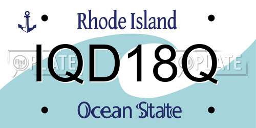 IQD18Q Rhode Island License Plate