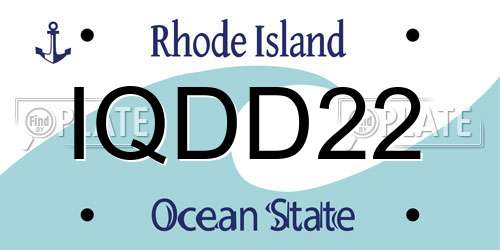 IQDD22 Rhode Island License Plate