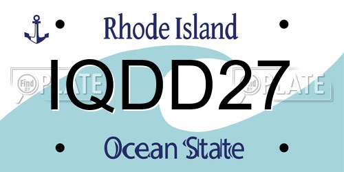 IQDD27 Rhode Island License Plate