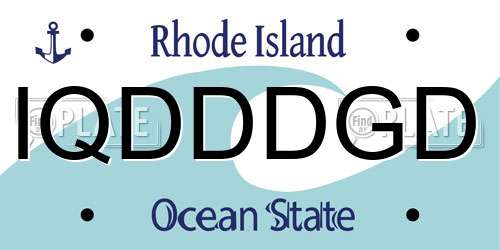 IQDDDGD Rhode Island License Plate