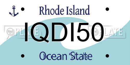 IQDI50 Rhode Island License Plate