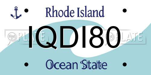 IQDI80 Rhode Island License Plate