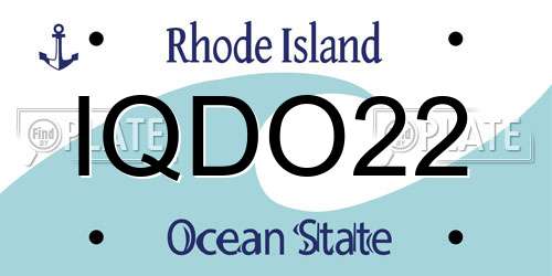IQDO22 Rhode Island License Plate