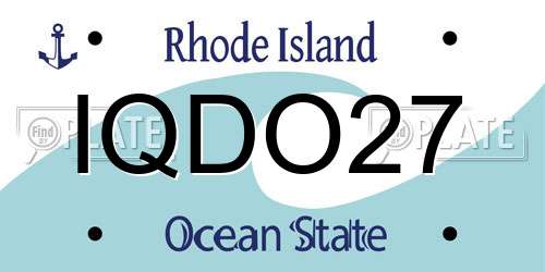 IQDO27 Rhode Island License Plate
