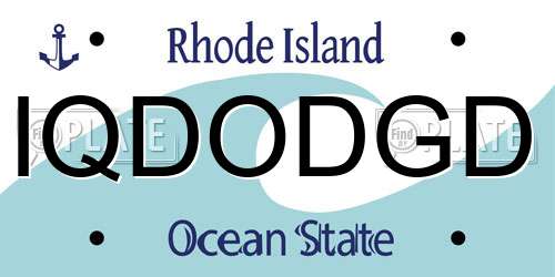 IQDODGD Rhode Island License Plate