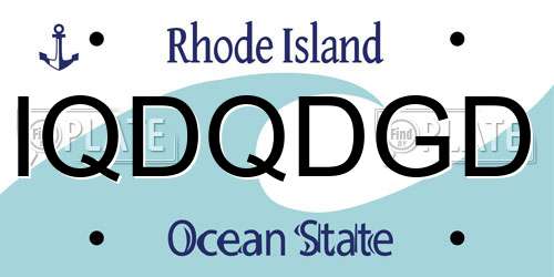 IQDQDGD Rhode Island License Plate