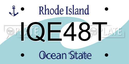 IQE48T Rhode Island License Plate