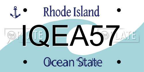 IQEA57 Rhode Island License Plate