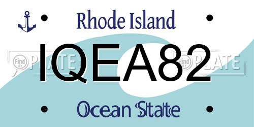 IQEA82 Rhode Island License Plate