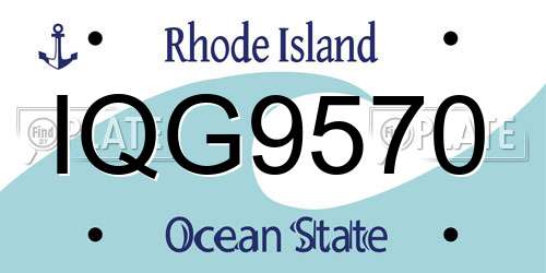 IQG9570 Rhode Island License Plate