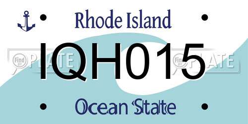 IQH015 Rhode Island License Plate