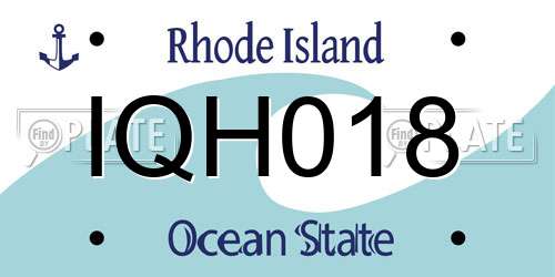 IQH018 Rhode Island License Plate
