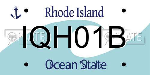 IQH01B Rhode Island License Plate