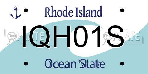IQH01S Rhode Island License Plate
