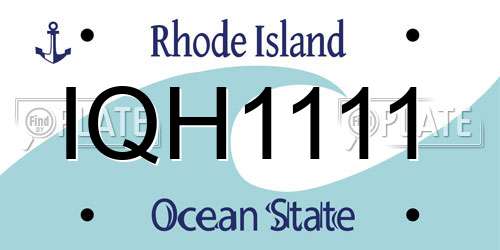 IQH1111 Rhode Island License Plate