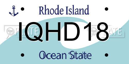 IQHD18 Rhode Island License Plate