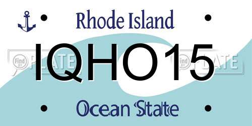 IQHO15 Rhode Island License Plate