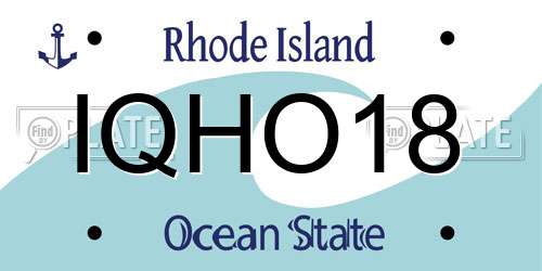 IQHO18 Rhode Island License Plate