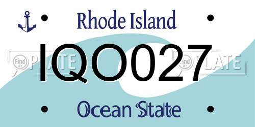 IQO027 Rhode Island License Plate