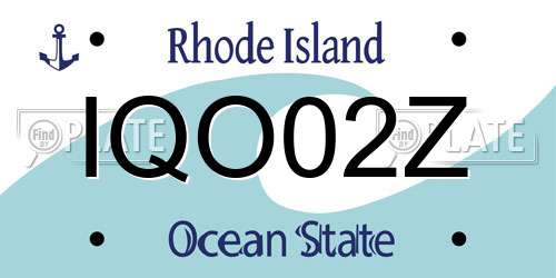 IQO02Z Rhode Island License Plate