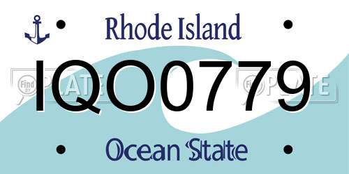 IQO0779 Rhode Island License Plate