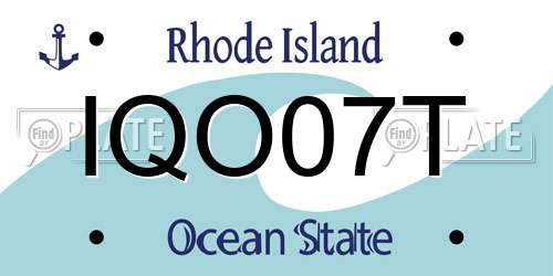 IQO07T Rhode Island License Plate