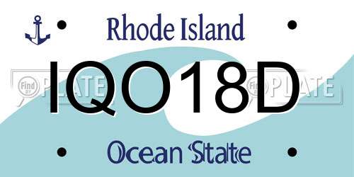 IQO18D Rhode Island License Plate