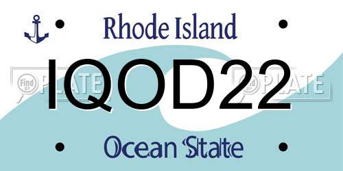 IQOD22 Rhode Island License Plate
