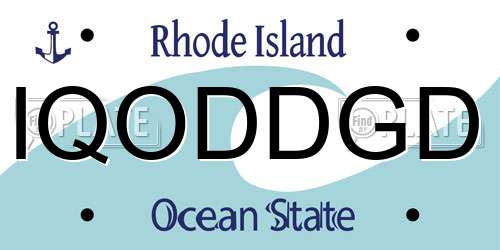 IQODDGD Rhode Island License Plate