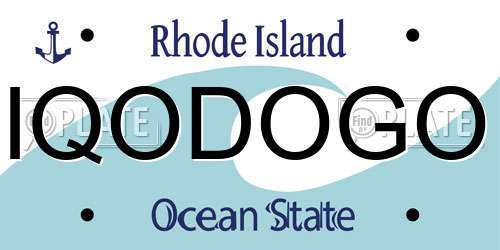 IQODOGO Rhode Island License Plate
